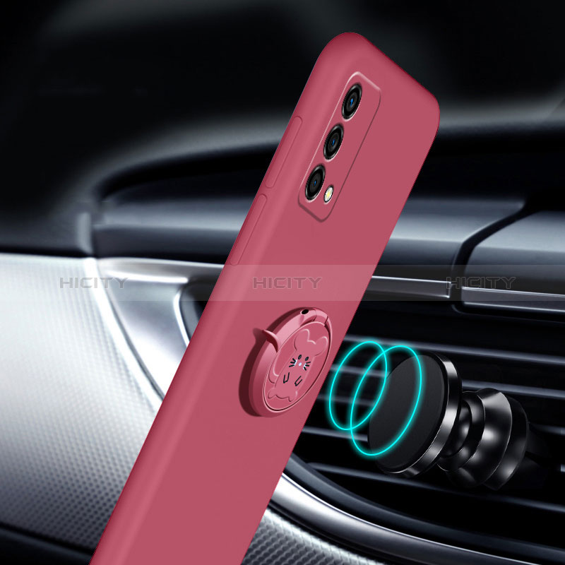 Funda Silicona Carcasa Ultrafina Goma con Magnetico Anillo de dedo Soporte S01 para Oppo K9 5G