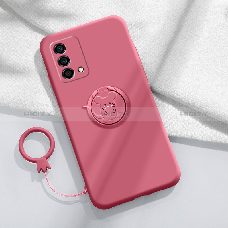 Funda Silicona Carcasa Ultrafina Goma con Magnetico Anillo de dedo Soporte S01 para Oppo K9 5G