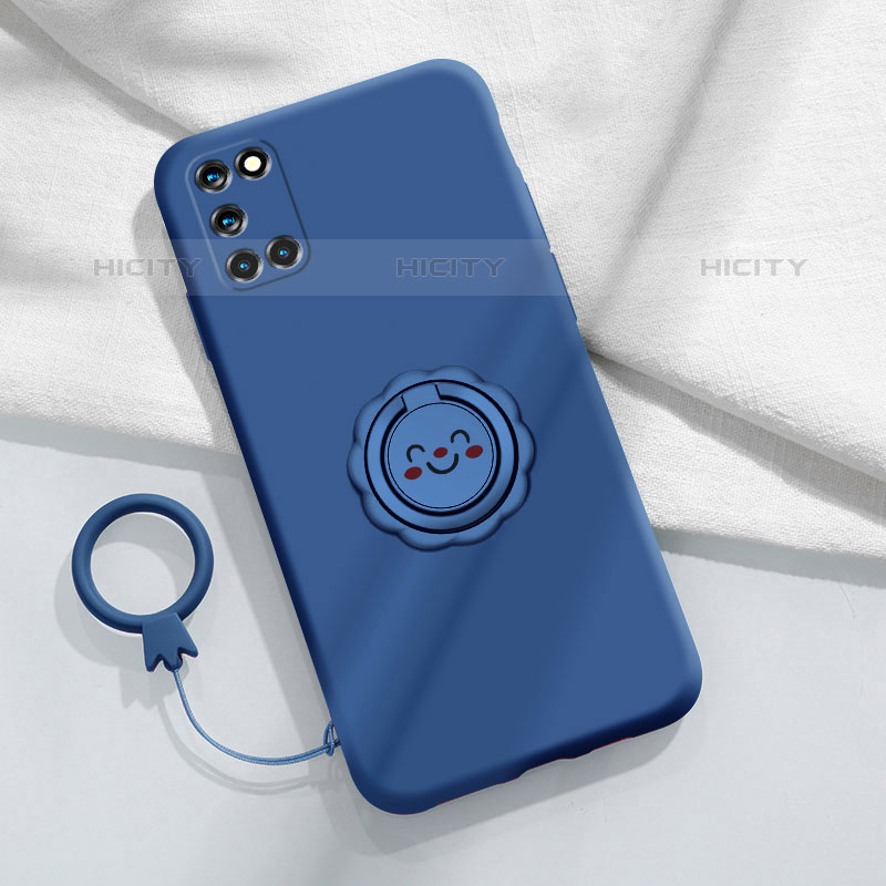 Funda Silicona Carcasa Ultrafina Goma con Magnetico Anillo de dedo Soporte S01 para Oppo Reno6 Pro 5G