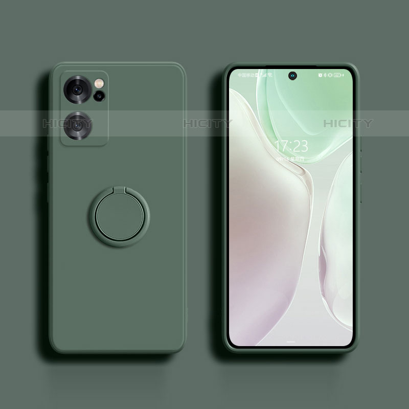 Funda Silicona Carcasa Ultrafina Goma con Magnetico Anillo de dedo Soporte S01 para Oppo Reno7 SE 5G