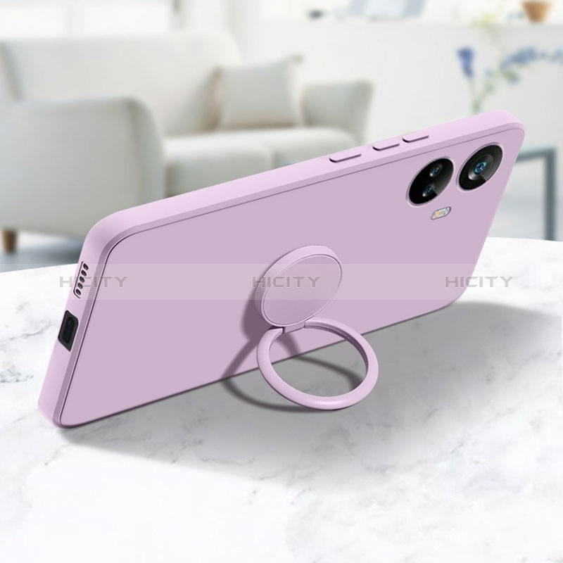 Funda Silicona Carcasa Ultrafina Goma con Magnetico Anillo de dedo Soporte S01 para Realme 10 Pro+ Plus 5G