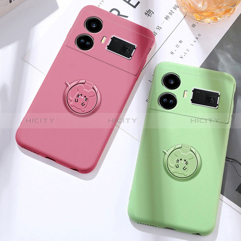 Funda Silicona Carcasa Ultrafina Goma con Magnetico Anillo de dedo Soporte S01 para Realme GT Neo6 5G