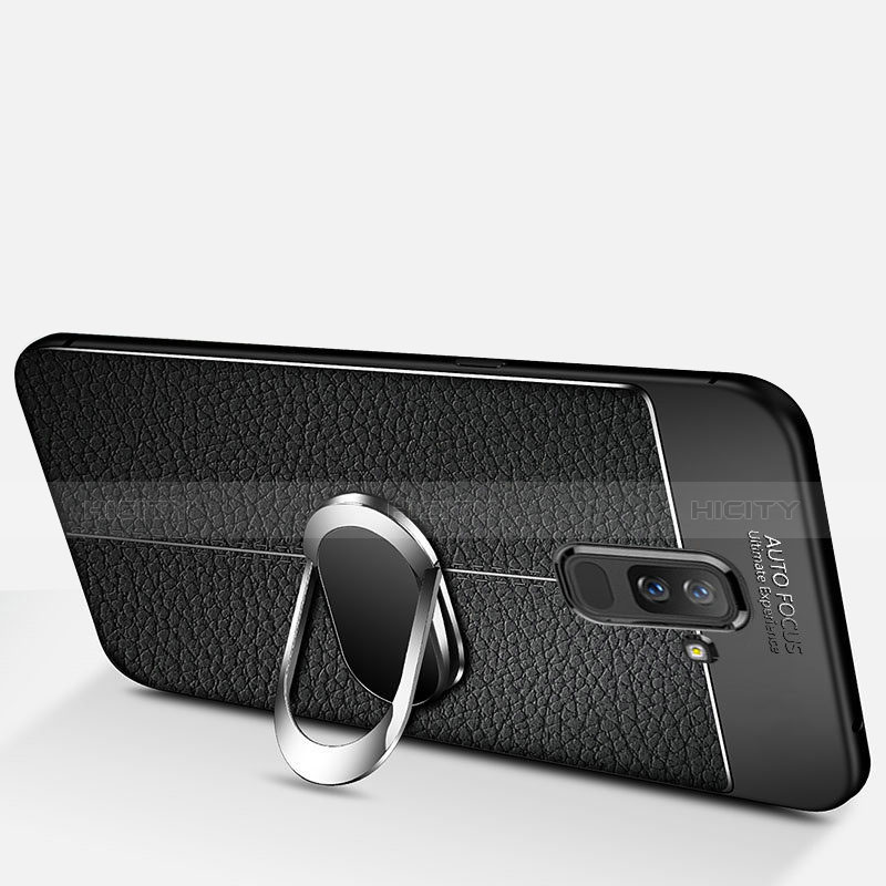 Funda Silicona Carcasa Ultrafina Goma con Magnetico Anillo de dedo Soporte S01 para Samsung Galaxy A6 Plus (2018)