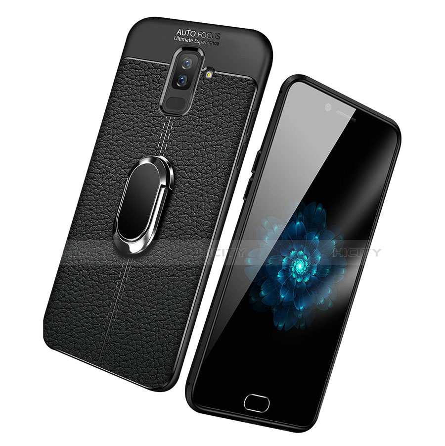 Funda Silicona Carcasa Ultrafina Goma con Magnetico Anillo de dedo Soporte S01 para Samsung Galaxy A6 Plus (2018)