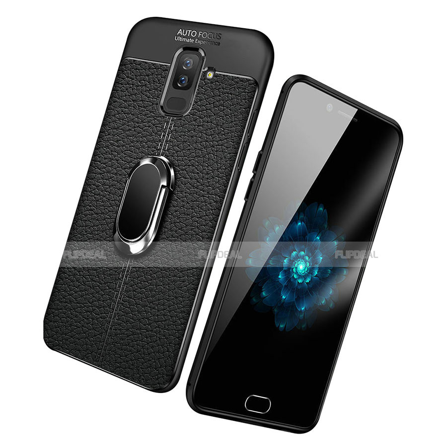 Funda Silicona Carcasa Ultrafina Goma con Magnetico Anillo de dedo Soporte S01 para Samsung Galaxy A9 Star Lite