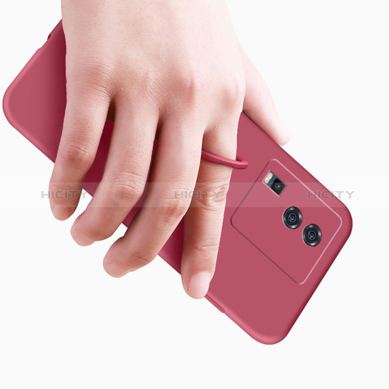 Funda Silicona Carcasa Ultrafina Goma con Magnetico Anillo de dedo Soporte S01 para Vivo iQOO Neo7 SE