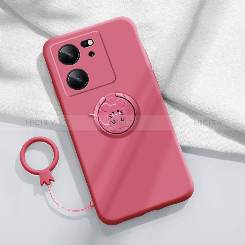 Funda Silicona Carcasa Ultrafina Goma con Magnetico Anillo de dedo Soporte S01 para Xiaomi Mi 13T 5G