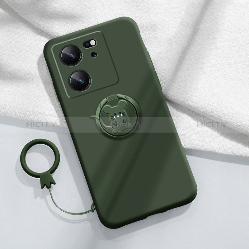 Funda Silicona Carcasa Ultrafina Goma con Magnetico Anillo de dedo Soporte S01 para Xiaomi Mi 13T Pro 5G