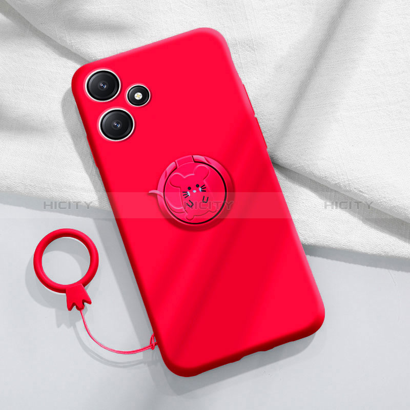 Funda Silicona Carcasa Ultrafina Goma con Magnetico Anillo de dedo Soporte S01 para Xiaomi Redmi 12 5G