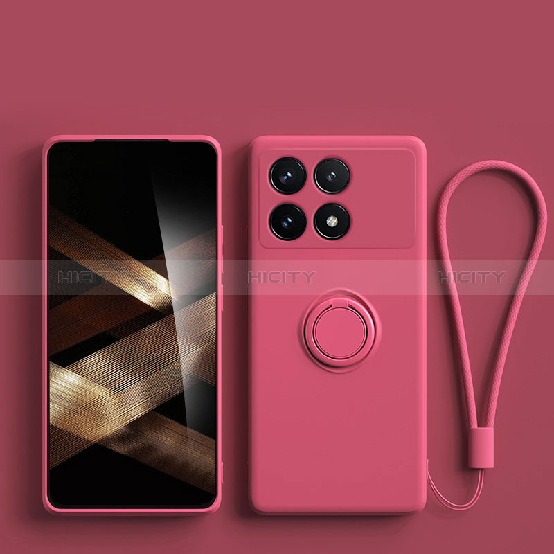 Funda Silicona Carcasa Ultrafina Goma con Magnetico Anillo de dedo Soporte S01 para Xiaomi Redmi K70 Pro 5G