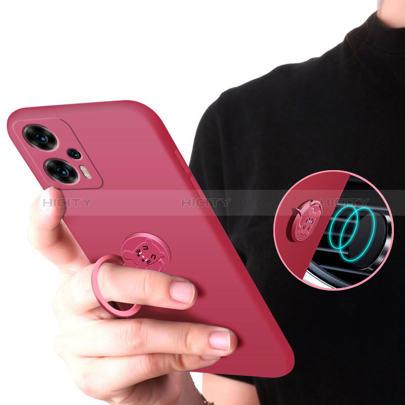 Funda Silicona Carcasa Ultrafina Goma con Magnetico Anillo de dedo Soporte S01 para Xiaomi Redmi Note 12 Turbo 5G