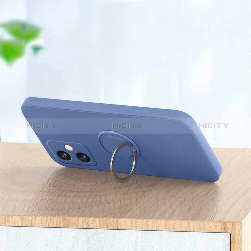 Funda Silicona Carcasa Ultrafina Goma con Magnetico Anillo de dedo Soporte S01 para Xiaomi Redmi Note 12R Pro 5G