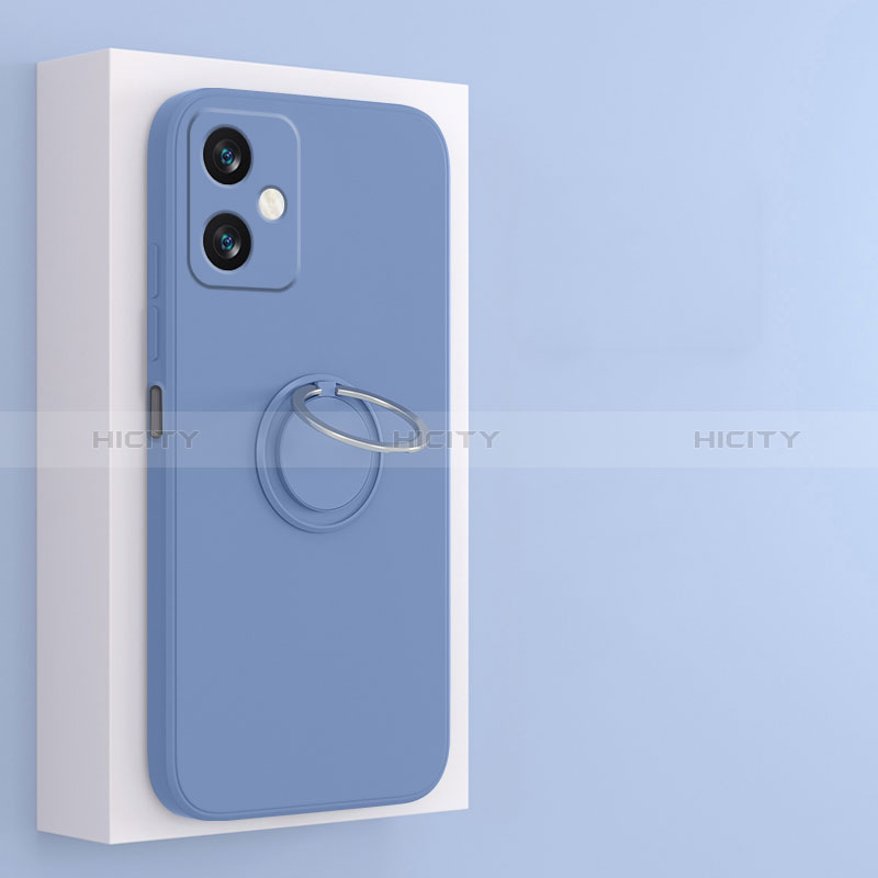 Funda Silicona Carcasa Ultrafina Goma con Magnetico Anillo de dedo Soporte S01 para Xiaomi Redmi Note 12R Pro 5G Gris Lavanda