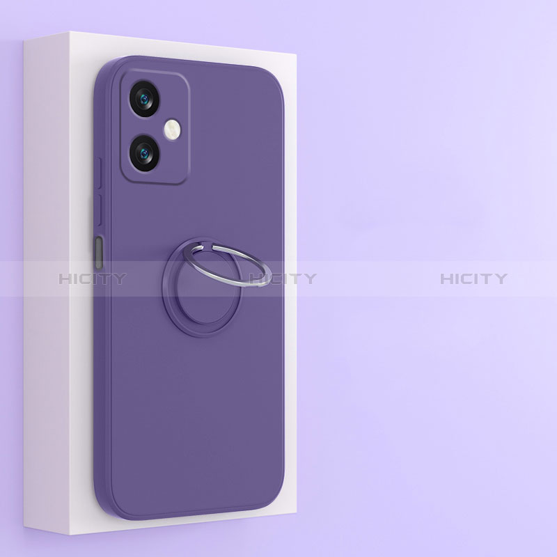 Funda Silicona Carcasa Ultrafina Goma con Magnetico Anillo de dedo Soporte S01 para Xiaomi Redmi Note 12R Pro 5G Morado