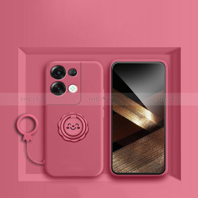 Funda Silicona Carcasa Ultrafina Goma con Magnetico Anillo de dedo Soporte S01 para Xiaomi Redmi Note 13 Pro 5G