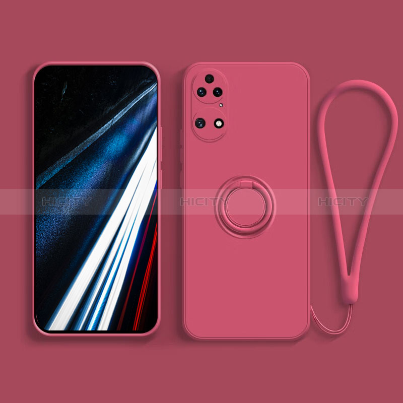 Funda Silicona Carcasa Ultrafina Goma con Magnetico Anillo de dedo Soporte S02 para Huawei P50