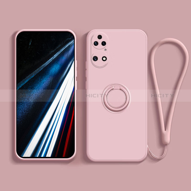 Funda Silicona Carcasa Ultrafina Goma con Magnetico Anillo de dedo Soporte S02 para Huawei P50 Pro