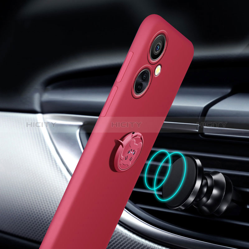 Funda Silicona Carcasa Ultrafina Goma con Magnetico Anillo de dedo Soporte S02 para OnePlus Nord CE 3 5G