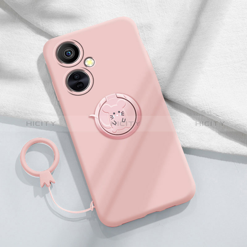 Funda Silicona Carcasa Ultrafina Goma con Magnetico Anillo de dedo Soporte S02 para OnePlus Nord CE 3 5G