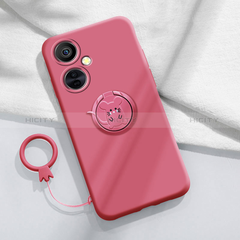 Funda Silicona Carcasa Ultrafina Goma con Magnetico Anillo de dedo Soporte S02 para OnePlus Nord CE 3 5G