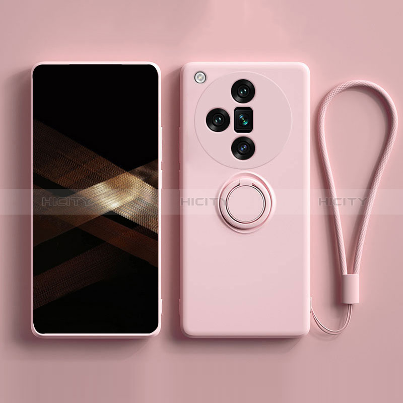 Funda Silicona Carcasa Ultrafina Goma con Magnetico Anillo de dedo Soporte S02 para Oppo Find X7 5G