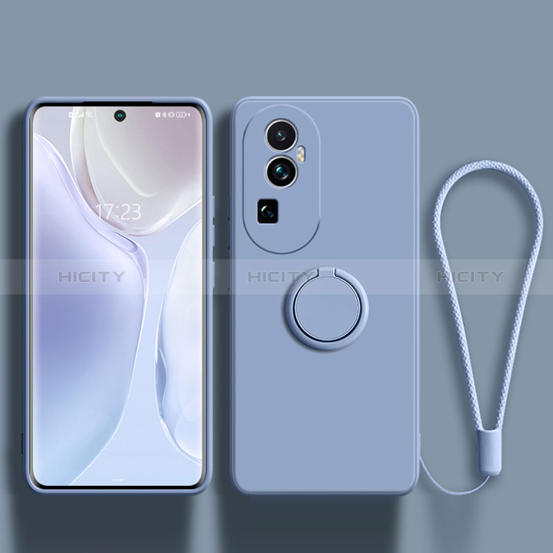 Funda Silicona Carcasa Ultrafina Goma con Magnetico Anillo de dedo Soporte S02 para Oppo Reno10 Pro+ Plus 5G