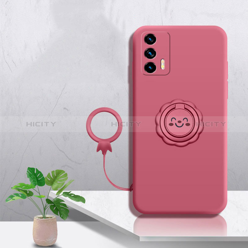 Funda Silicona Carcasa Ultrafina Goma con Magnetico Anillo de dedo Soporte S02 para Realme GT Master 5G