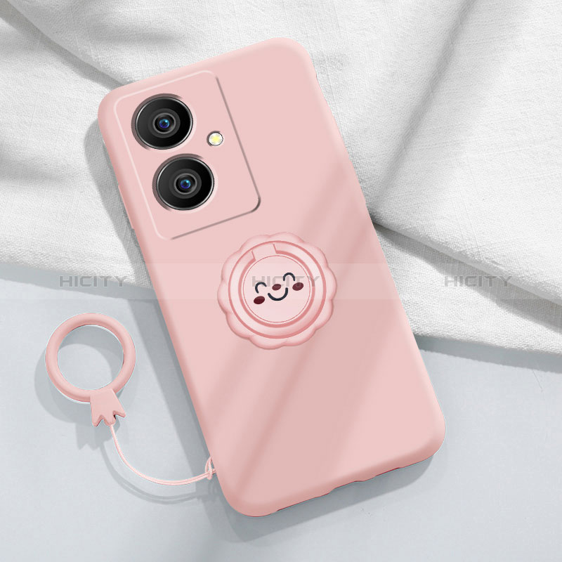 Funda Silicona Carcasa Ultrafina Goma con Magnetico Anillo de dedo Soporte S02 para Vivo V29 Lite 5G