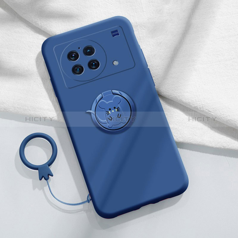 Funda Silicona Carcasa Ultrafina Goma con Magnetico Anillo de dedo Soporte S02 para Vivo X Note