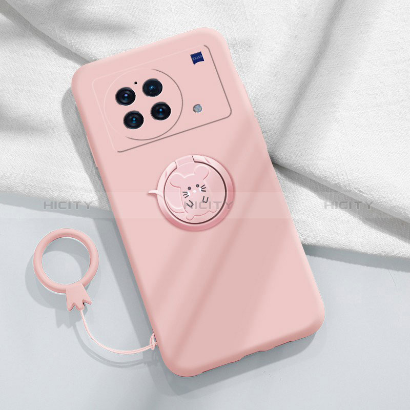 Funda Silicona Carcasa Ultrafina Goma con Magnetico Anillo de dedo Soporte S02 para Vivo X Note