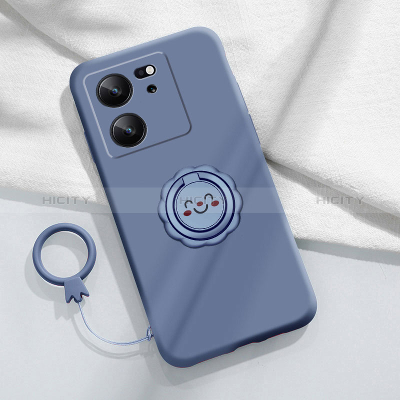 Funda Silicona Carcasa Ultrafina Goma con Magnetico Anillo de dedo Soporte S02 para Xiaomi Redmi K60 Ultra 5G