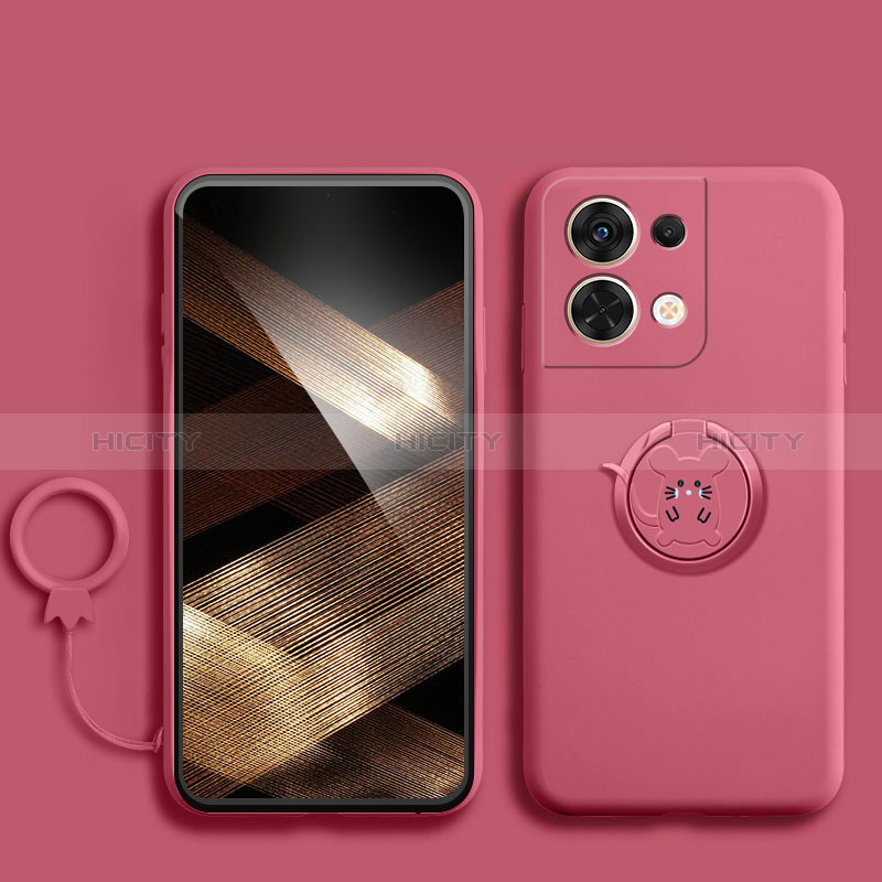 Funda Silicona Carcasa Ultrafina Goma con Magnetico Anillo de dedo Soporte S02 para Xiaomi Redmi Note 13 5G