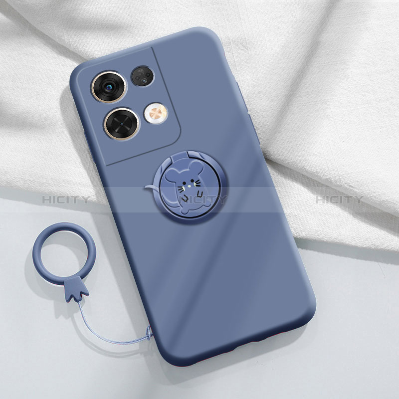 Funda Silicona Carcasa Ultrafina Goma con Magnetico Anillo de dedo Soporte S02 para Xiaomi Redmi Note 13 5G