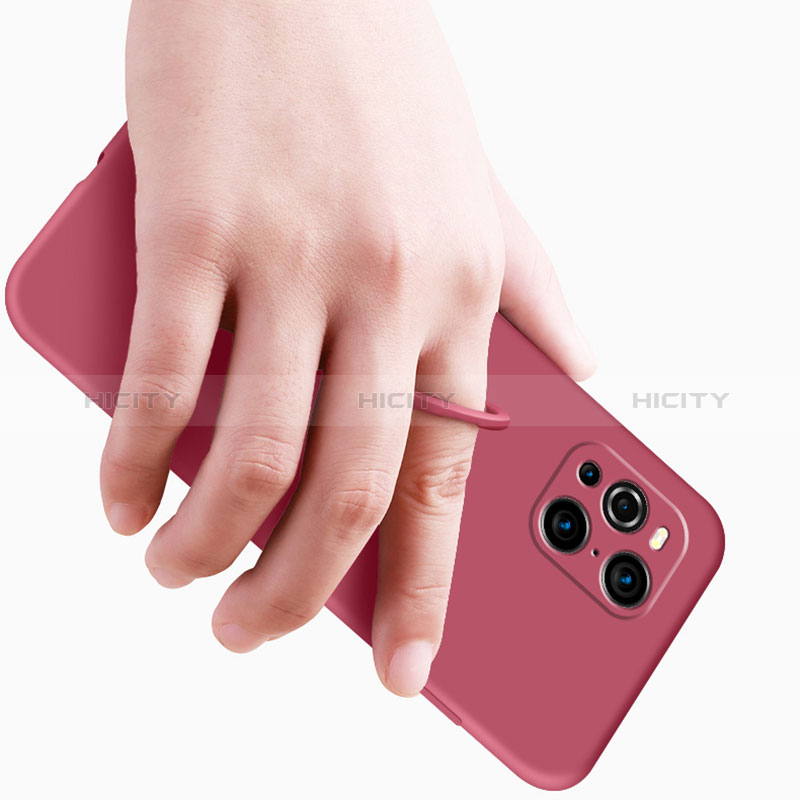 Funda Silicona Carcasa Ultrafina Goma con Magnetico Anillo de dedo Soporte S03 para Oppo Find X3 5G