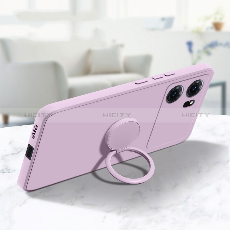 Funda Silicona Carcasa Ultrafina Goma con Magnetico Anillo de dedo Soporte S03 para Oppo K10 Pro 5G