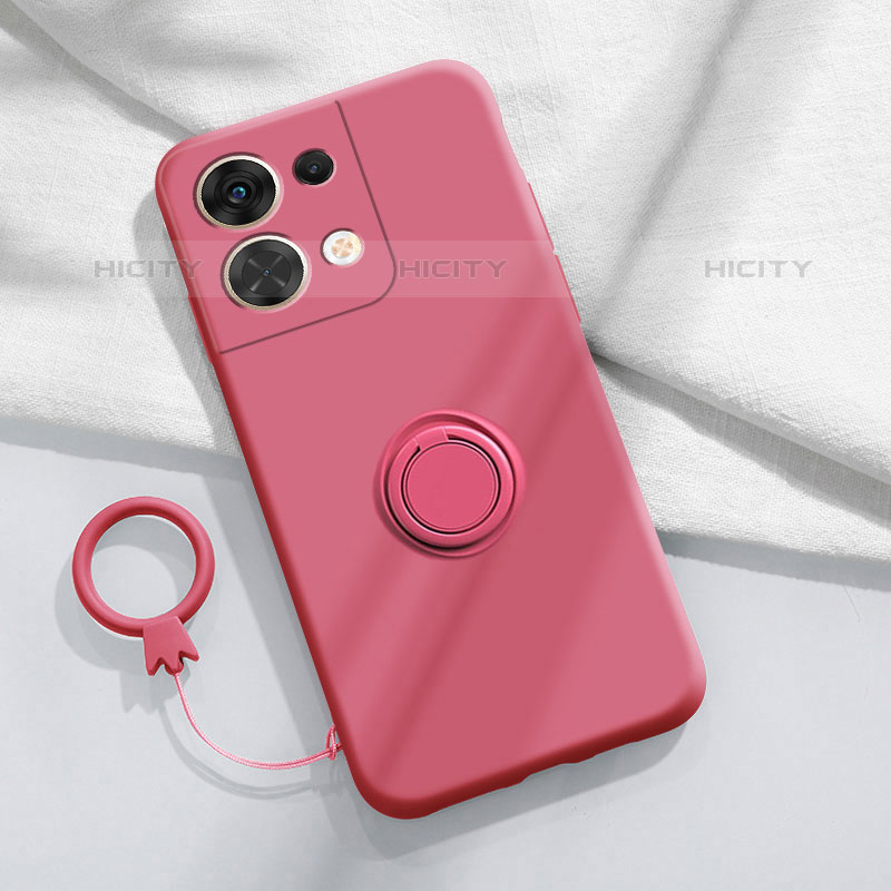 Funda Silicona Carcasa Ultrafina Goma con Magnetico Anillo de dedo Soporte S03 para Oppo Reno8 Pro 5G