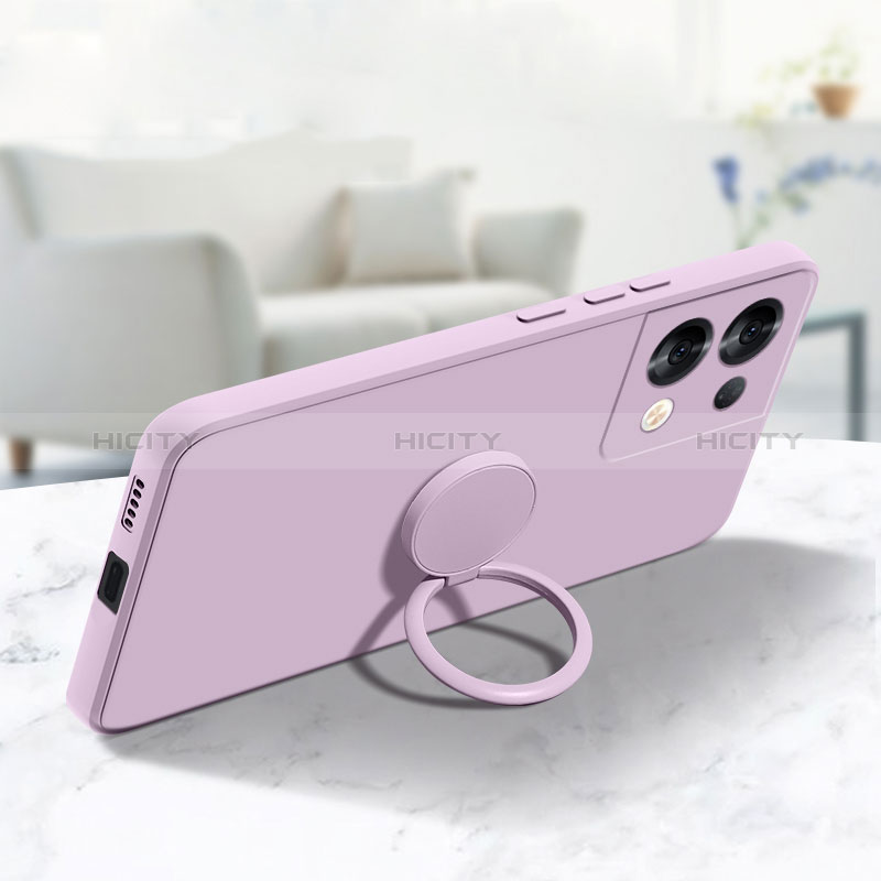 Funda Silicona Carcasa Ultrafina Goma con Magnetico Anillo de dedo Soporte S03 para Xiaomi Redmi Note 13 5G