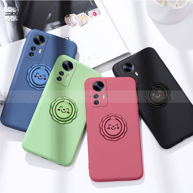 Funda Silicona Carcasa Ultrafina Goma con Magnetico Anillo de dedo Soporte S04 para Xiaomi Redmi Note 12S