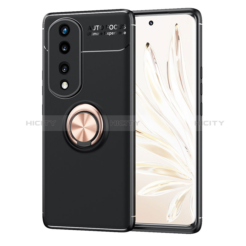 Funda Silicona Carcasa Ultrafina Goma con Magnetico Anillo de dedo Soporte SD1 para Huawei Honor 70 Pro 5G