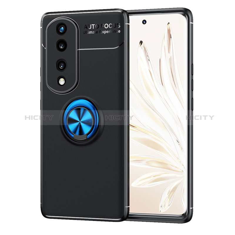 Funda Silicona Carcasa Ultrafina Goma con Magnetico Anillo de dedo Soporte SD1 para Huawei Honor 70 Pro 5G