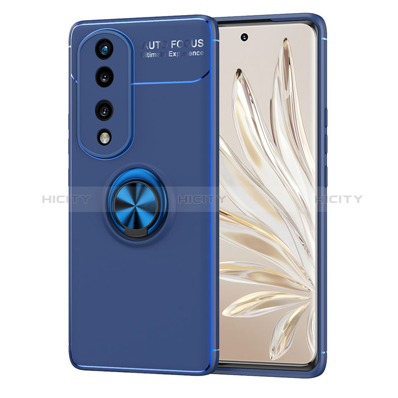 Funda Silicona Carcasa Ultrafina Goma con Magnetico Anillo de dedo Soporte SD1 para Huawei Honor 70 Pro 5G