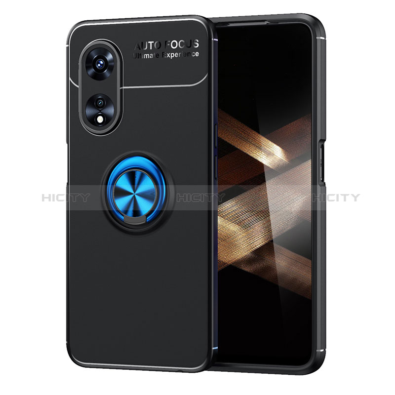 Funda Silicona Carcasa Ultrafina Goma con Magnetico Anillo de dedo Soporte SD1 para Huawei Honor X5 Plus