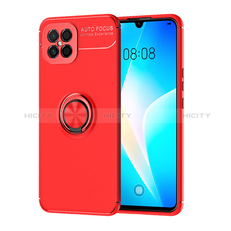 Funda Silicona Carcasa Ultrafina Goma con Magnetico Anillo de dedo Soporte SD1 para Huawei Nova 8 SE 4G