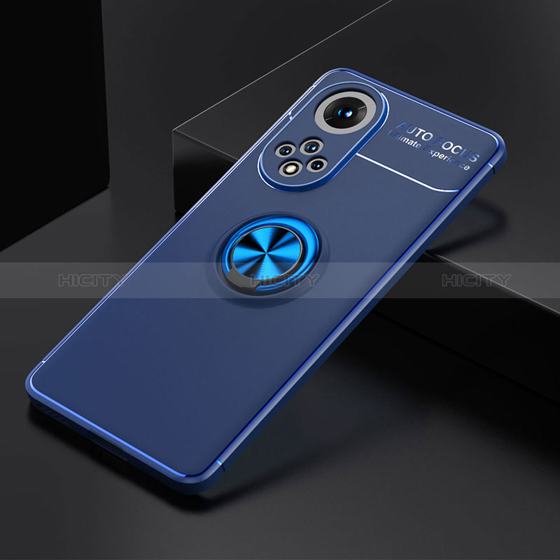 Funda Silicona Carcasa Ultrafina Goma con Magnetico Anillo de dedo Soporte SD1 para Huawei Nova 9 Azul