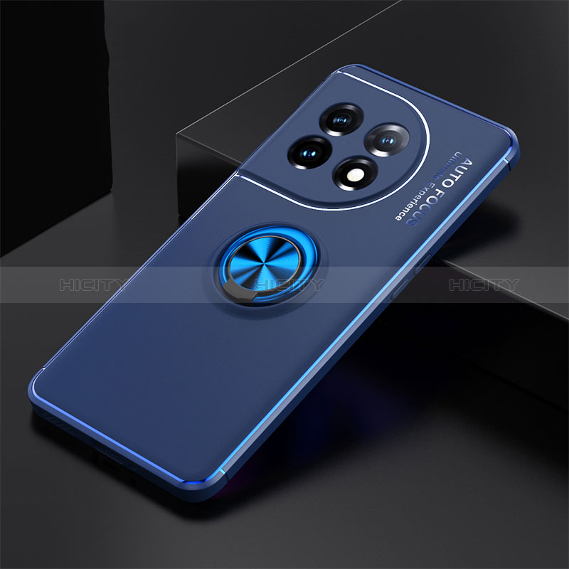 Funda Silicona Carcasa Ultrafina Goma con Magnetico Anillo de dedo Soporte SD1 para OnePlus 11 5G Azul