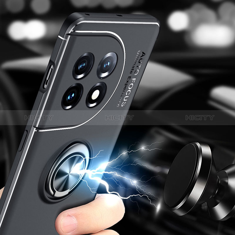 Funda Silicona Carcasa Ultrafina Goma con Magnetico Anillo de dedo Soporte SD1 para OnePlus 11R 5G