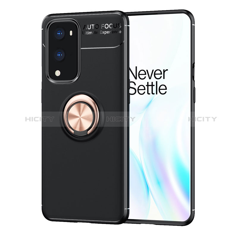 Funda Silicona Carcasa Ultrafina Goma con Magnetico Anillo de dedo Soporte SD1 para OnePlus 9 Pro 5G