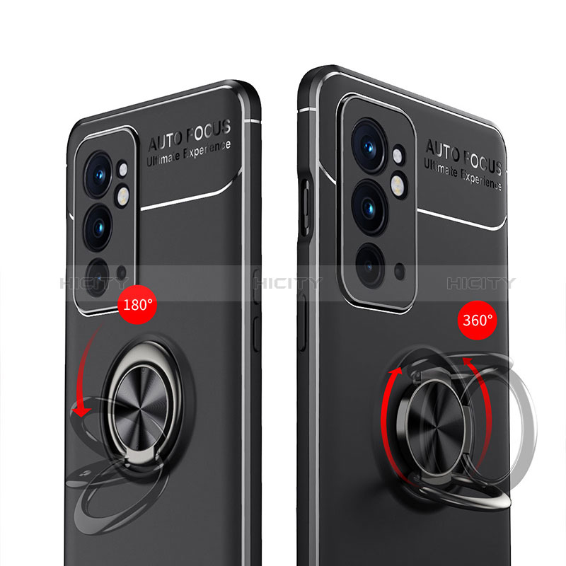 Funda Silicona Carcasa Ultrafina Goma con Magnetico Anillo de dedo Soporte SD1 para OnePlus 9RT 5G