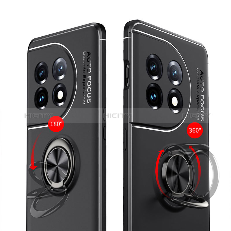 Funda Silicona Carcasa Ultrafina Goma con Magnetico Anillo de dedo Soporte SD1 para OnePlus Ace 2 Pro 5G