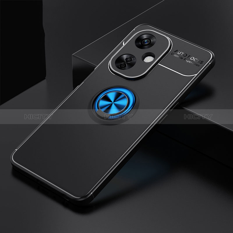 Funda Silicona Carcasa Ultrafina Goma con Magnetico Anillo de dedo Soporte SD1 para OnePlus Nord CE 3 5G Azul y Negro